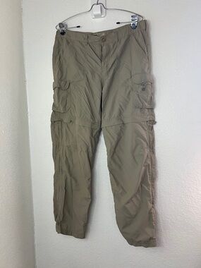 REI convertible cargo hiking woman’s tan pants shorts petite 10 nylon